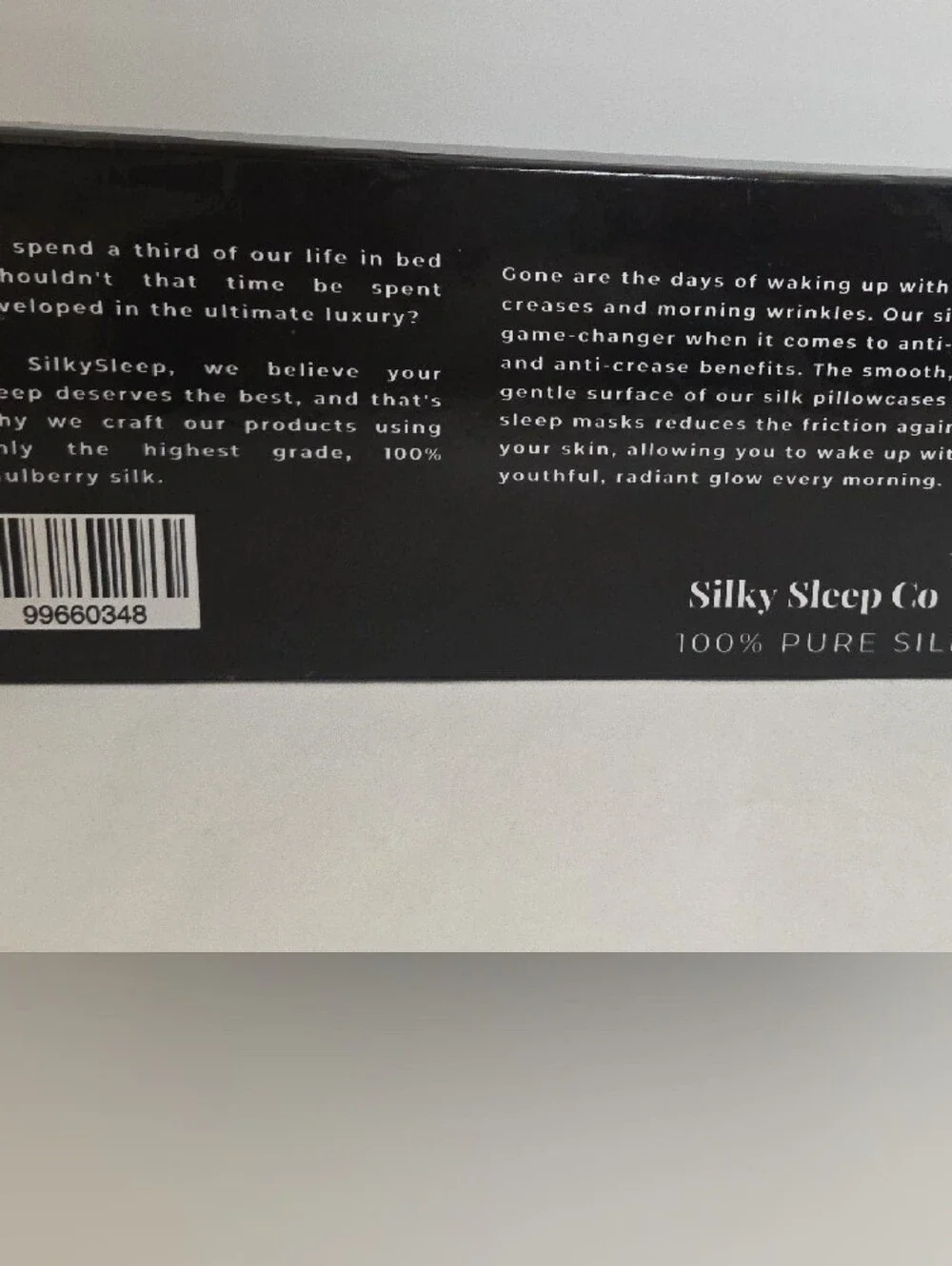 NWT Black Silk Pillow Case